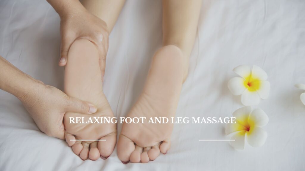 Foot spa is massaging the feet to relax the muscles