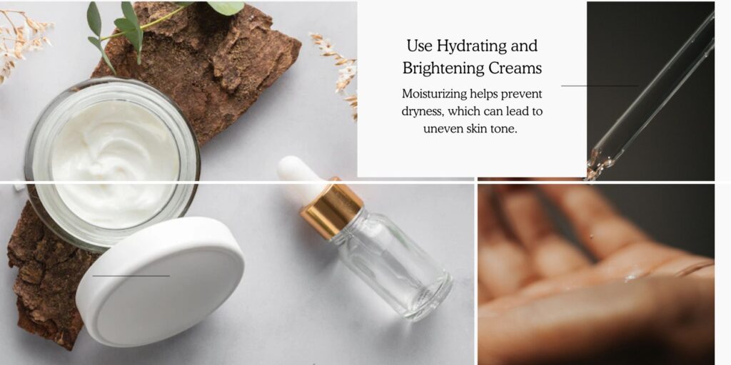 Hydrating creams and serums help prevent dryness, reducing uneven skin tone and dark underarms naturally